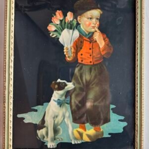 Vintage Dutch boy with Tulips picture