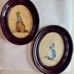Vintage pair of needlepoint Dutch couple
