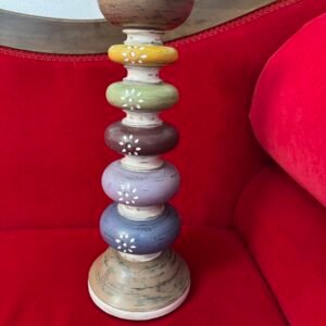 Multi color rolled candle holder