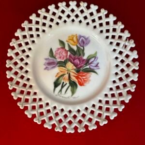 Vintage Lefton floral lattice plate