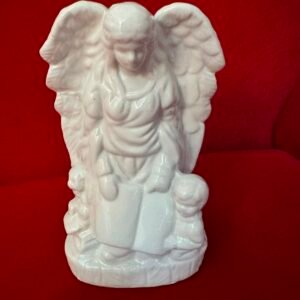 Angel over children statue