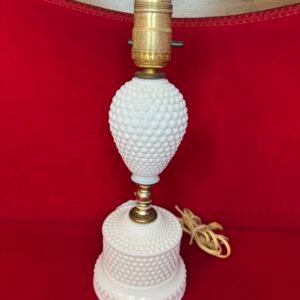 Vintage milk glass hobnail boudoir lamp