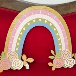 Rainbow and Flower wood decor