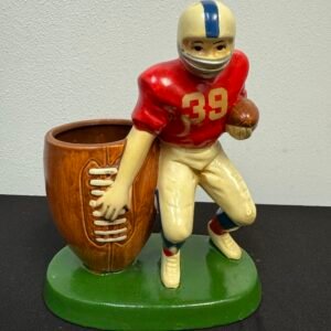 1970s football player, pencil holder and sharpener